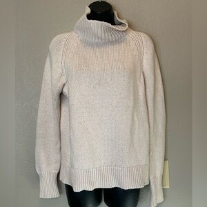 Old Navy Women's Cream Cowl Neck Mock Turtleneck Knit Warm Cozy Sweater Sz M
